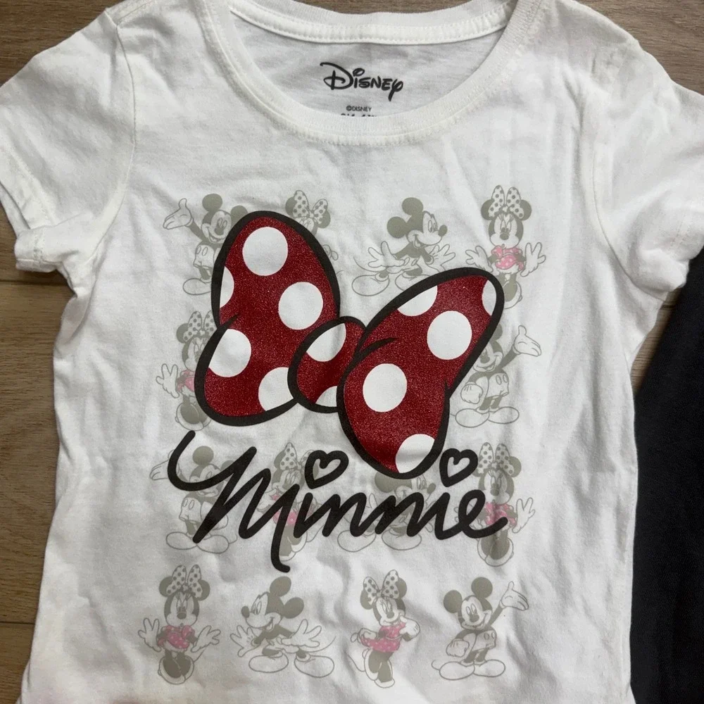 Disney Minnie Mouse Girls Size 6 Lot T-Shirt Pink Tulle Skirt Sweatshirt Dress